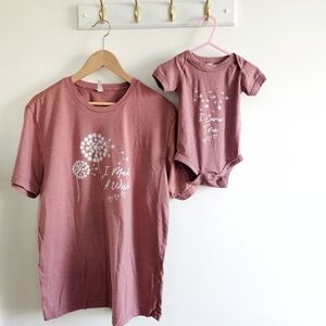 Mom & Baby Matching Shirt Women's Vintage Floral T Shirt Boho Wildflower Graphic